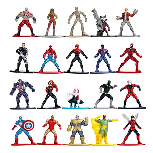 Simba- Set 20 Figuras de Metal coleccionables de Personajes de Marvel, 4 cm (253225006)
