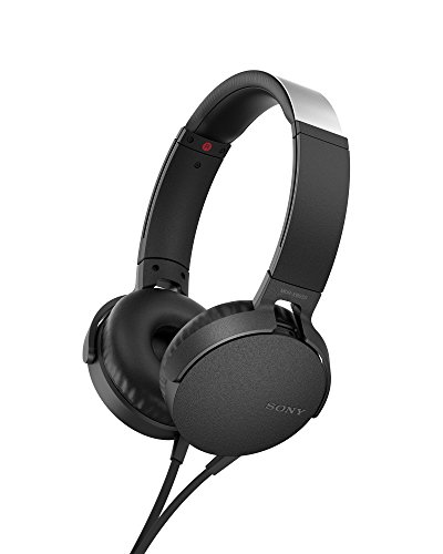 Sony MDR-XB550AP, Auriculares de Diadema Extra Bass (micrófono Integrado Compatible con Smartphones, Diadema Metálica Adaptable), Alámbrico, Talla Única, Negro