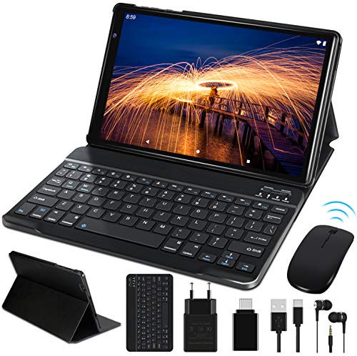 Tablet 10 Pulgadas FACETEL Q3 Android 9.0 4GB de RAM y 64 GB de ROM,5MP+8MP Cámara Tablet PC Batería de 8000mAh,Certificación Google gsm,WiFi,GPS,OTG,FM,Bluetooth Negro ratón