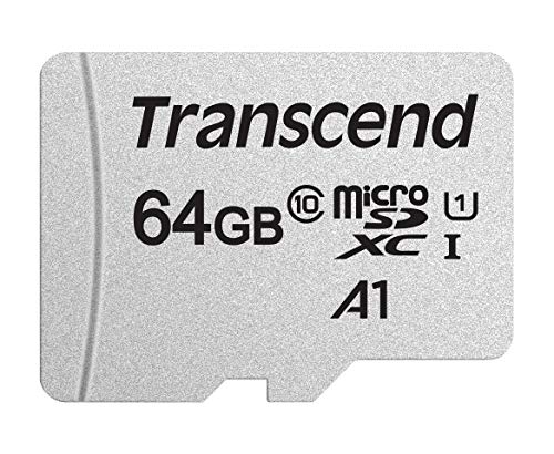 Transcend Usd300S Tarjeta Microsd de 64Gb, Clase 10, U1, A1, Hasta 95 Mbs de Lectura