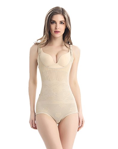 Tuopuda Body Faja Reductora Mujer Abdomen con Gancho,cómodo y Ligero Corsé Faja para presumir de Buena Figura sin Costuras (S (Waist 18.3-21.1 Inch), Beige)