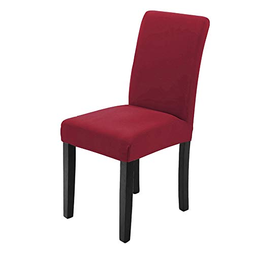 Veakii R Fundas para sillas Pack de 4 Fundas sillas Comedor, Lavable Comedor Asiento Cubre para el Comedor casero Modern Bouquet de la Boda, Hotel, Decor Restaurante（Rojo Vino）