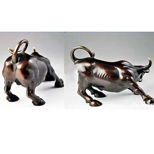 ,YOUZEBig Wall Street Bronce Feroz Bull OX Estatua Moda Prohibida Retro Stock Bull Market Regalos, M