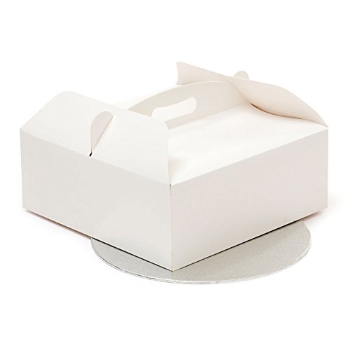 0340106 DECORA CAJA PARA TARTAS CON ASA 26X26X10H CM CAKE DRUMS Ø CM 25 X H3 MM