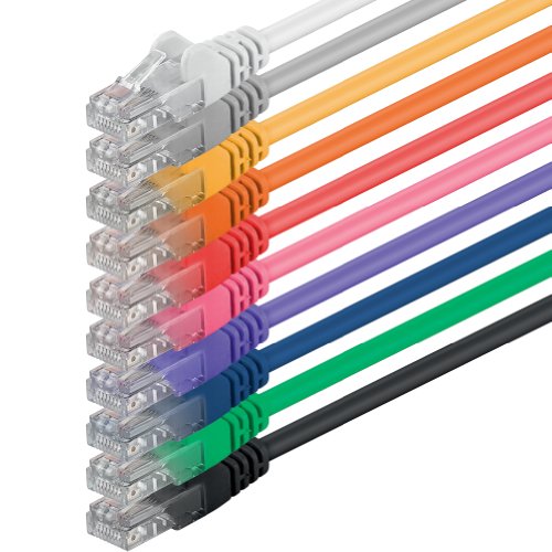 2m - 10 Colores - 10 Piezas - Cable de Red Ethernet con Conectores RJ45 CAT6 Cat 6 Cat.6 1000 Mbit/s