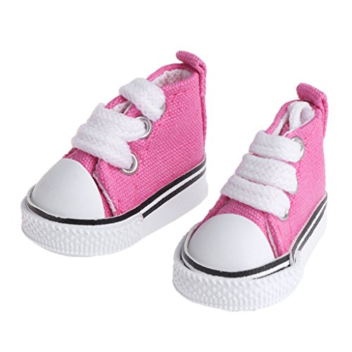 5 cm muñeca zapatos accesorios lienzo Mode juguetes de verano Mini zapatillas botas en Jean Rose Pink