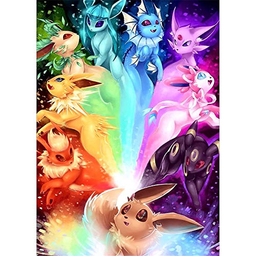 5D DIY Pintura Diamante taladro completo kit Pokemon de dibujos animados crystal Rhinestone bordado Diamond Painting Kit punto de cruz Lienzo arte manualidades hogar pared decoración 25x30cm