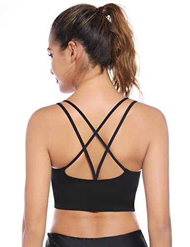 Aibrou Sujetador Deportivo Mujer Push Up (1/2/3pack) con Almohadillas Extraíbles,Bra Deporte sin Costuras para Yoga/Fitness/Run/Ejercicio/USA de Diaria