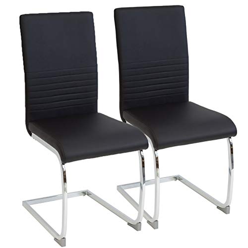 Albatros Silla Cantilever BURANO Set de 2 sillas Negro, SGS Probado