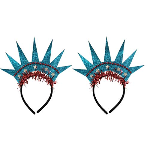 Amosfun 2Pcs Estatua Diadema Corona de Cabello Libertad Aros Accesorios Headwear Del Traje Casco para Día de La Independencia Americana Cosplay de La Fiesta de Cumpleaños de Halloween Navidad