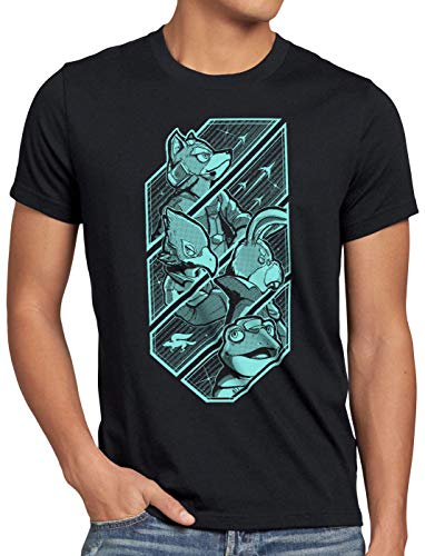 A.N.T. Lylat Fox Camiseta para Hombre T-Shirt Mccloud n64 Wars, Talla:M