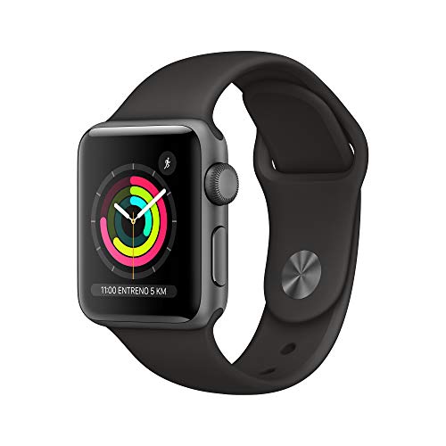 Apple Watch Series 3 (GPS) con caja de 38 mm de aluminio en gris espacial y correa deportiva - Negra
