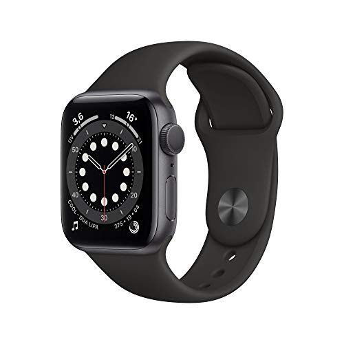 Apple Watch Series 6 (GPS, 40 mm) Caja de aluminio en gris espacial - Correa deportiva negra