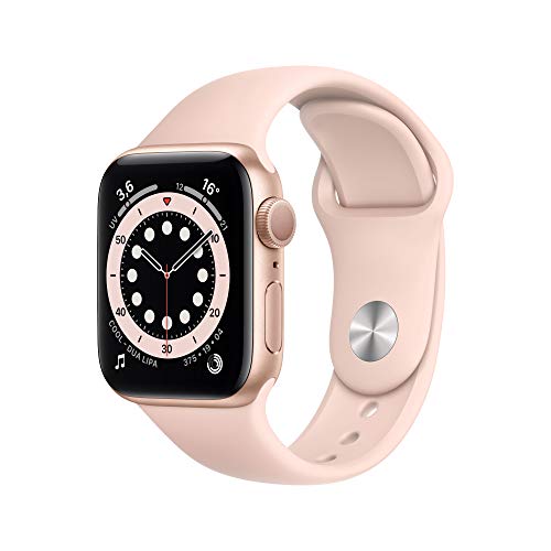 Apple Watch Series 6 (GPS, 40 mm) Caja de aluminio en oro - Correa deportiva rosa arena