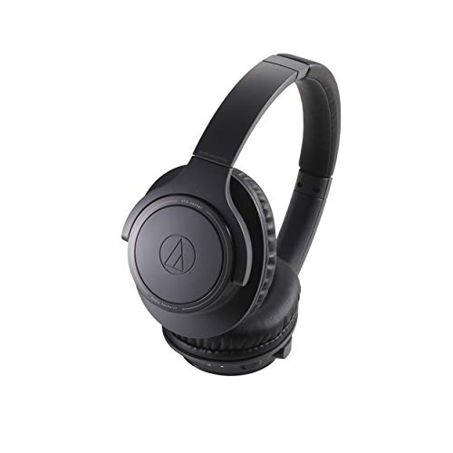Audio-Technica ATH-SR30BT - Auriculares Inalámbricos, Diseño plano plegable, Compatible con códec AAC y tecnología Bluetooth v5, Color Negro