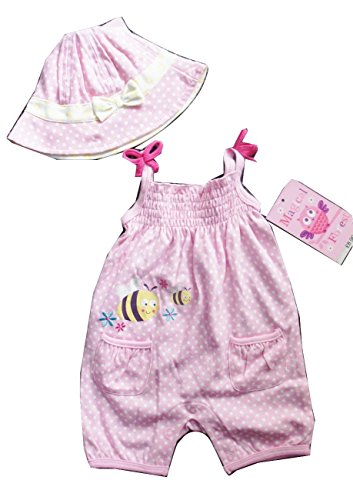 babiesrus Rose Jaune à Pois Blanc Ensemble grenouillère et bonnet - 0/3 mois