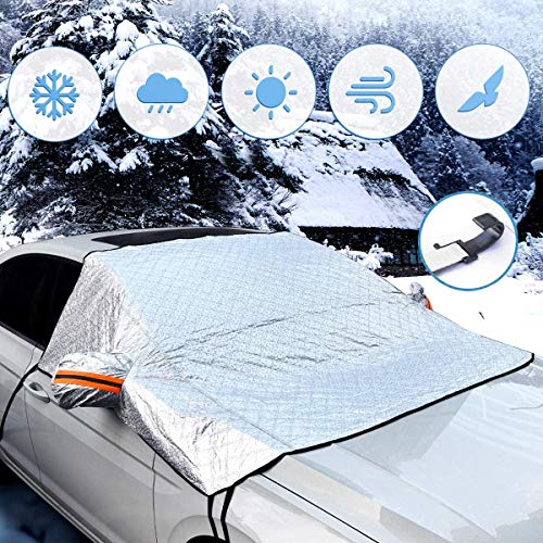 BACKTURE Protector Parabrisas Coche, Talla Grande Protector para Coche, Cubierta de Parabrisas Coche Universal Protege de Antihielo, Nieve, Hielo, Lluvia, UV (240 * 200 * 160)