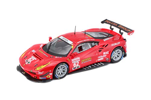 Bburago Ferrari 488 GTE '17: Maqueta de Coche a Escala 1:43, Serie Ferrari Racing, Caja de Regalo, 12 cm, Rojo #62 (18-36301)