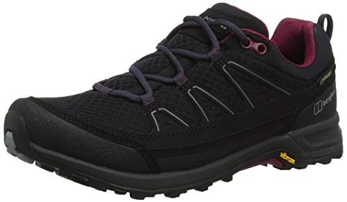 Berghaus Explor Active Gore-Tex Shoe, Zapatillas de Senderismo Mujer, Negro (Jet Black/Beet Red By7), 39.5 EU