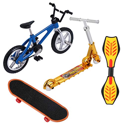 BESPORTBLE Juego de Juguetes de Mini Dedo Patineta de Dedo Pequeño Bicicletas Scooter Pequeño Tablero de Oscilación Movimiento de La Punta del Dedo Deporte Juguete Educativo Temprano para