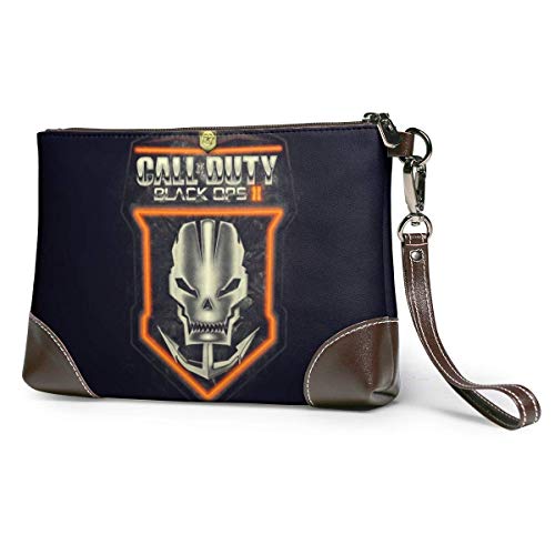 BFDX Call-of-Duty Entrenador de Cuero Esquina con Cremallera Muñeca Cartera de Cuero para Mujer, Cartera de Cuero de Vaca Embragues de Cuero Monedero