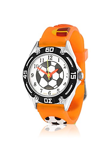 Bling Jewelry Todo Deporte Estrella Fútbol Béisbol Impermeable Reloj Pulsera Cuarzo Maestro Tiempo 3D Cartoon Naranja Pulsera Silicona