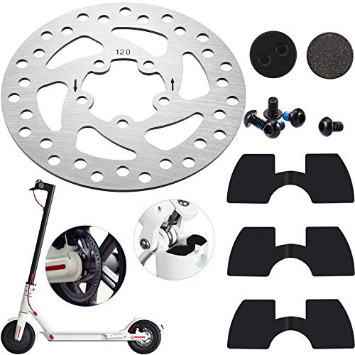 Boao Disco de Freno Pastilla de Freno y 3 Amortiguadores de Vibraciones de Goma Accesorios de Piezas de Reemplaz para Xiaomi M365/ M365 Pro Scooter Electric Scooter, 5 Piezas(110 mm Disco de Freno)