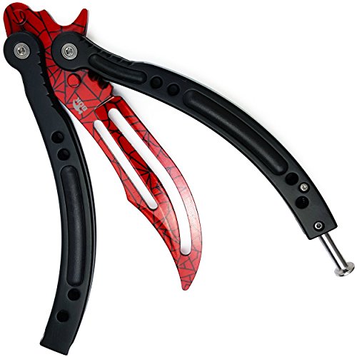 BOKHAMMER CSGO Crimson Web - Navaja Mariposa Balisong para Entrenamiento