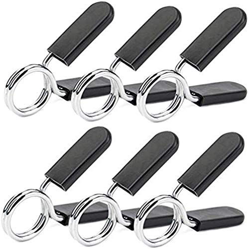 Bostar Cierres de Pinzas de Resorte para Levantamiento de Pesas para Mancuernas para Barra de Pesas, Pinza Barra Pesas para Entrenamiento de Fuerza,6Pcs/Set (28MM)