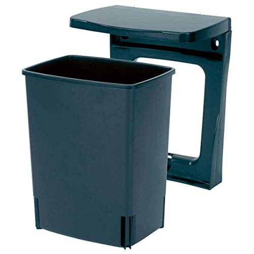 Brabantia 395246 - Cubo interior de plástico, 10 litros, color negro, acero inoxidable