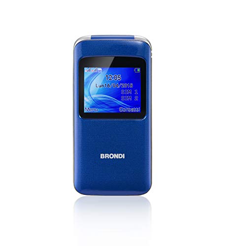 Brondi Window 4,5 cm (1.77") 78 g Azul Característica del teléfono - Teléfono móvil (Concha, SIM Doble, 4,5 cm (1.77"), 1,3 MP, 600 mAh, Azul)