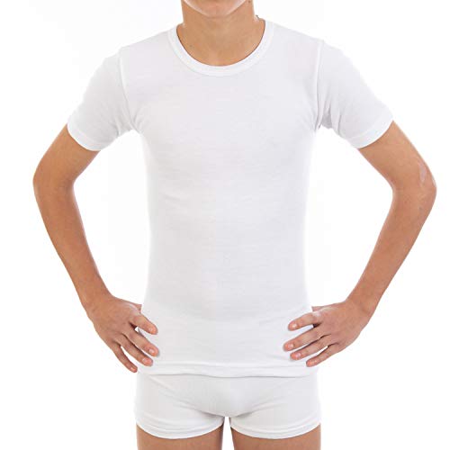 Camiseta Interior Termal de niño L116, de Manga Corta y Cuello Redondo. Pack Ahorro de 6 Unidades de la Misma Talla y Color. (4)