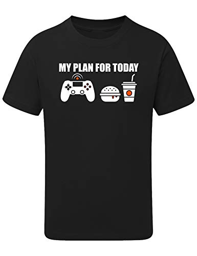 Camiseta Niños: My Plan for Today : Gaming - Gamer T-Shirt Niño Niña - Juego de Computadora Videojuego Game-s con PC Consola Play Controller - Regalo Cumpleaños Navidad - Pijama (152/164)
