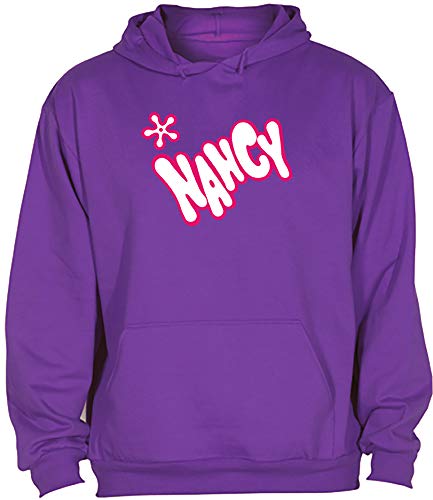 Camisetas EGB Sudadera Adulto/Niño Nancy ochenteras 80´s Retro (12-14 años, Morado)