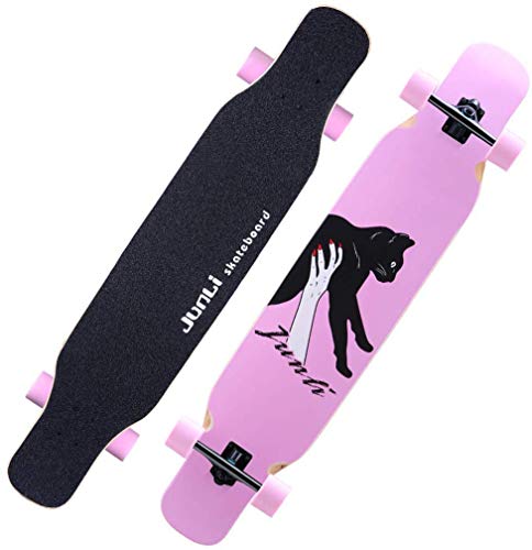 CEXTT Pro Double Kick Deck Longboard 47"Habilidad para Principiantes Skitter Patinaje Ice Cruises T-Tool Adecuado para Adolescente Ropa Gratis Rueda de Viaje Ocio al Aire Libre