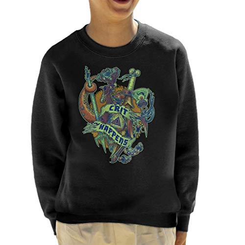 Cloud City 7 Dungeons and Dragons Crit Happens Acid Two Kid's Sweatshirt