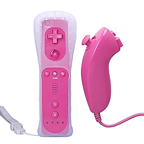 COTTILE Remote Game Control Wii Controller Movimiento más Control Remoto y Controlador Nunchuck para Wii y Wii U