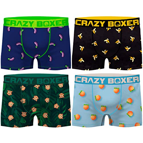 Crazy Boxer Pack 4 Calzoncillos Frutas para Hombre