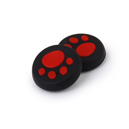 Cubierta de silicona para joystick analógico para controlador Dualshock 4 de PS4 Pro, Slim, controlador de Xbox One, Xbox One S, Elite, Xbox 360, PS3, PS2, Wii U, serie de gatos Green rosso