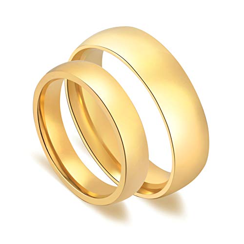 Daesar Anillos Acero Inoxidable Parejas Anillos Oro Compromiso Pareja Anillos Pareja Boda Anillos Compromiso Pareja Talla Mujer 15 Hombre 17