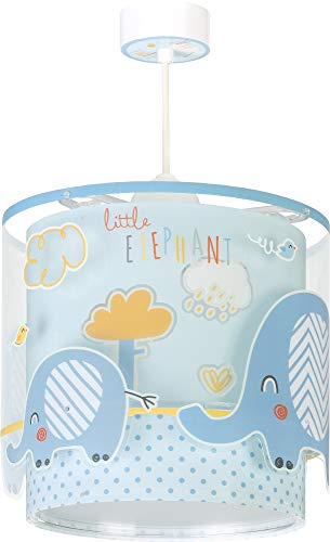 Dalber Little Elephant Lámpara Infantil de Techo Elefante, 60 W, Azul