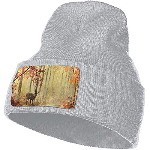 Dale Hill Gorra Tejida para Hombre y Mujer, Gorra Warm A Wild Donkey in The Woods a Finales de otoño