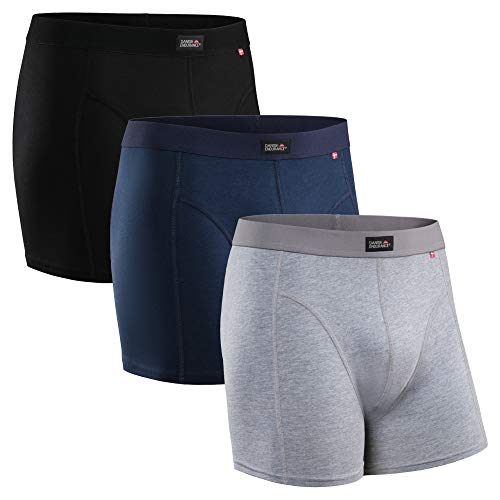 DANISH ENDURANCE Bóxers para Hombre Pack de 3 (Multicolor: Negro, Azul Marino, Gris, X-Large)