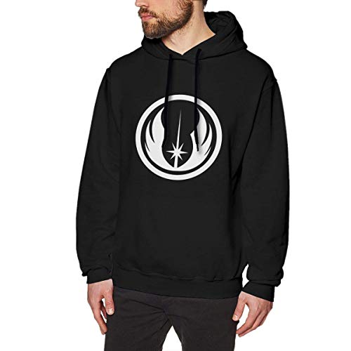 DDECD Sudadera con Capucha, Louishollings Men's Print Pullover Hoodie Vintage Graphic Tees Jedi Black Hooded Sweatshirt