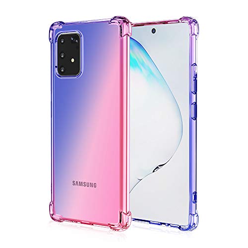 Dedux Funda para Samsung Galaxy S10 Lite, [Refuerzo de Cuatro Esquinas] Carcasa Gradiente Transparente TPU Suave Funda Case (Azul/Rosa)