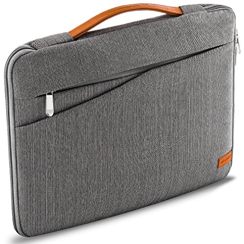 deleyCON 17,3" Pulgadas (43,94cm) Notebook Bolsa para el Netbook Laptop Bolsa para Ordenador Portátil de Nylon Robusto 2 Compartimentos para Accesorios Paredes Acolchadas Reforzadas - Gris