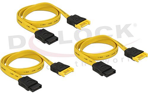 DeLock - Cable SATA (6 Gb/s, 50 cm, 3,50 cm), color amarillo