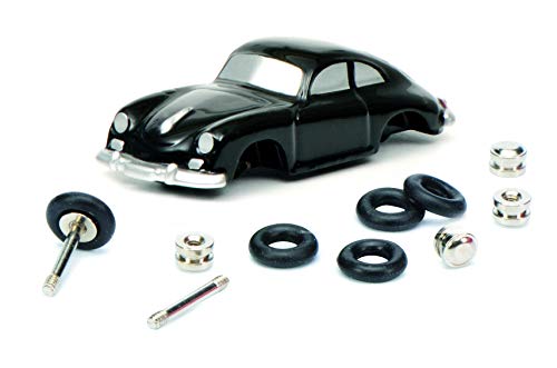 Dickie Toys Schuco 450559800 Piccolo Porsche 356 Coupé - Maqueta de Coche (Escala 1:90), diseño Retro, Color Negro