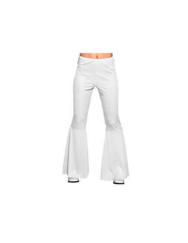 DISBACANAL Pantalón Disco Acampanado para Mujer - Blanco, M