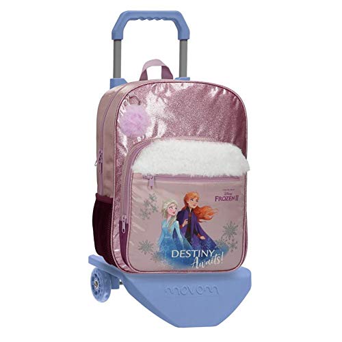 Disney Frozen Destiny Awaits Mochila con Carro Morado 28,5x38x12 cms Poliéster 15.36L